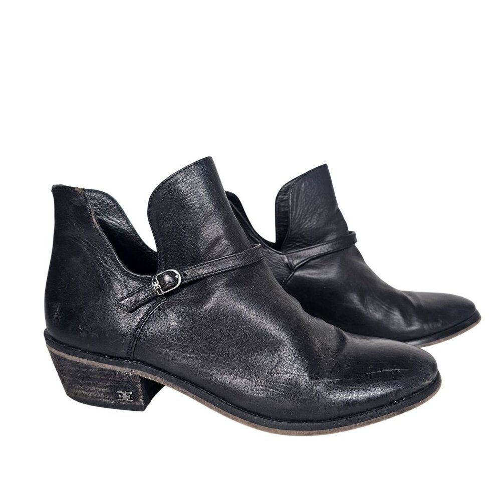 Sam Edelman Womens Palmer Black Leather‎ Ankle Boots Size 7